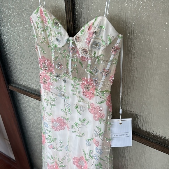 Mac Duggal 68180 Floral Beadwork Sheer Bodice Dress size 4 NEW $598 - Picture 11 of 17